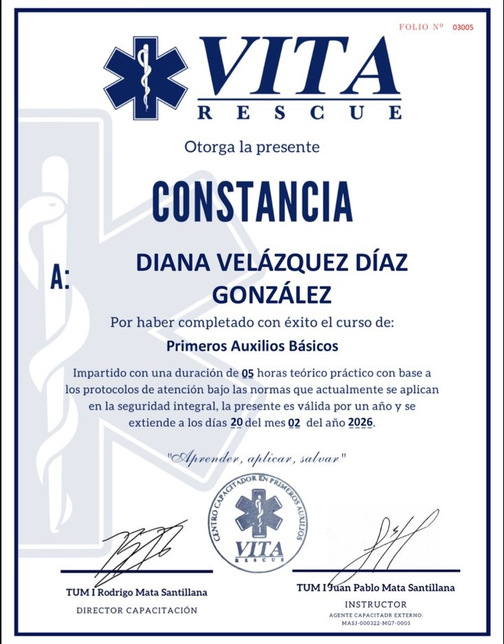 Constancia VITA RESCUE